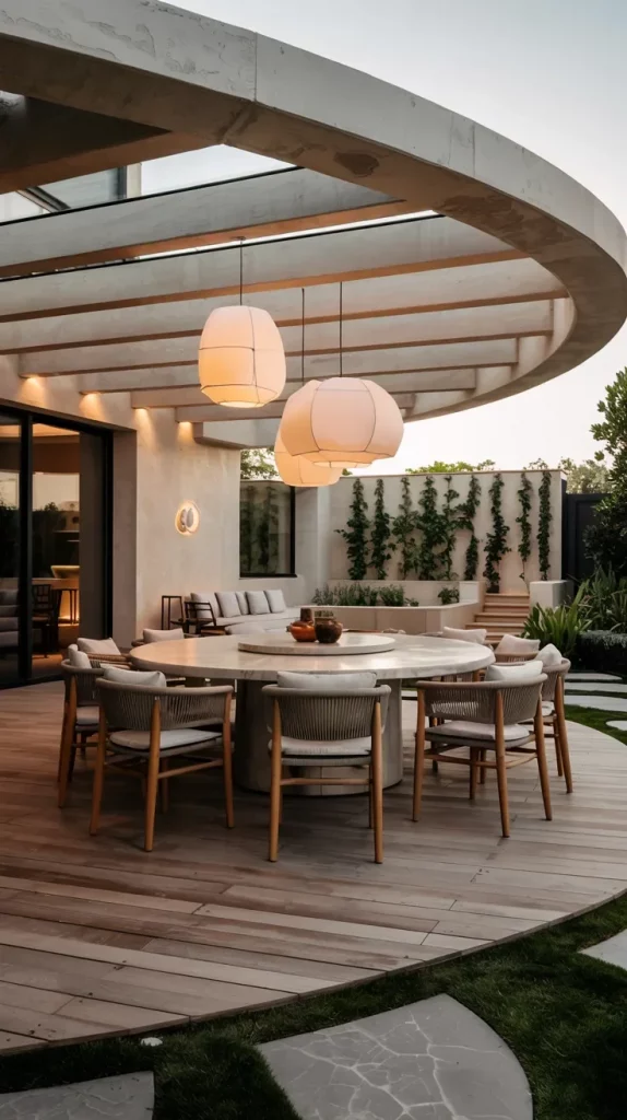 59 Curved Patio Ideas 2026 For Stylish Modern Outdoor Living