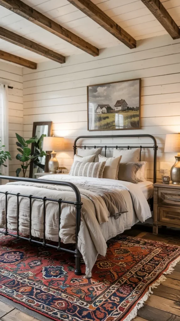60 Cozy Farmhouse Barndominium Bedroom Decor Ideas For A Warm Rustic Retreat