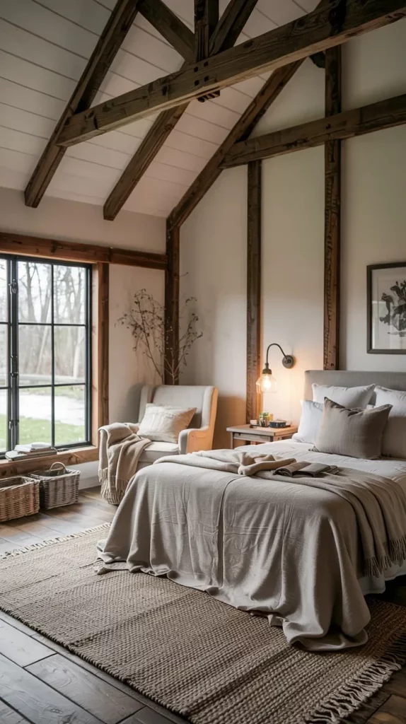 60 Cozy Farmhouse Barndominium Bedroom Decor Ideas For A Warm Rustic Retreat
