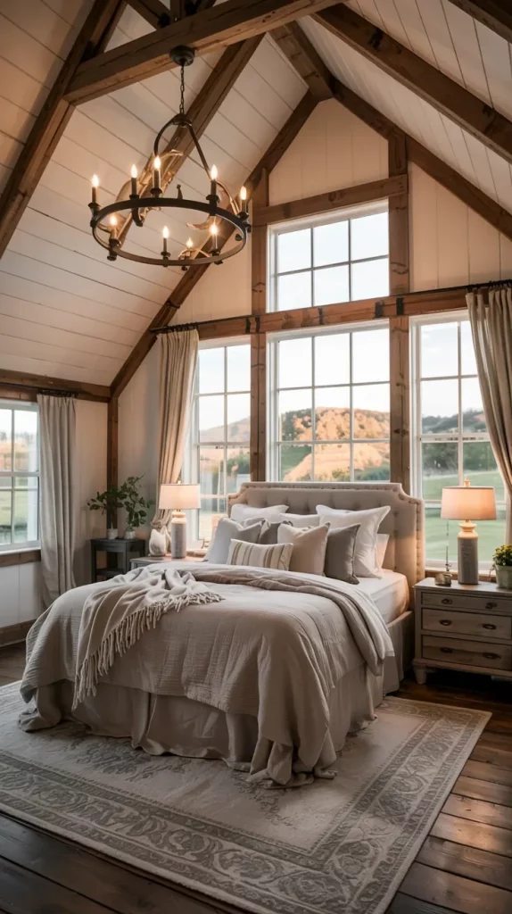 60 Cozy Farmhouse Barndominium Bedroom Decor Ideas For A Warm Rustic Retreat