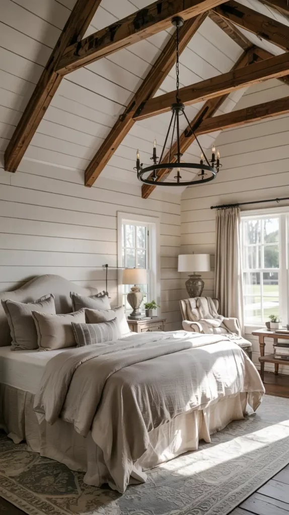 60 Cozy Farmhouse Barndominium Bedroom Decor Ideas For A Warm Rustic Retreat