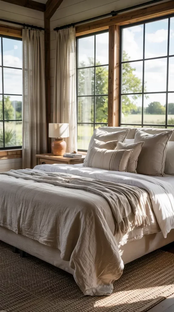 60 Cozy Farmhouse Barndominium Bedroom Decor Ideas For A Warm Rustic Retreat