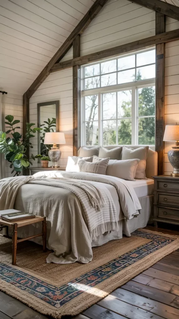 60 Cozy Farmhouse Barndominium Bedroom Decor Ideas For A Warm Rustic Retreat
