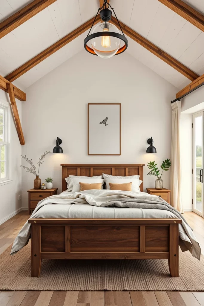 60 Cozy Farmhouse Barndominium Bedroom Decor Ideas For A Warm Rustic Retreat