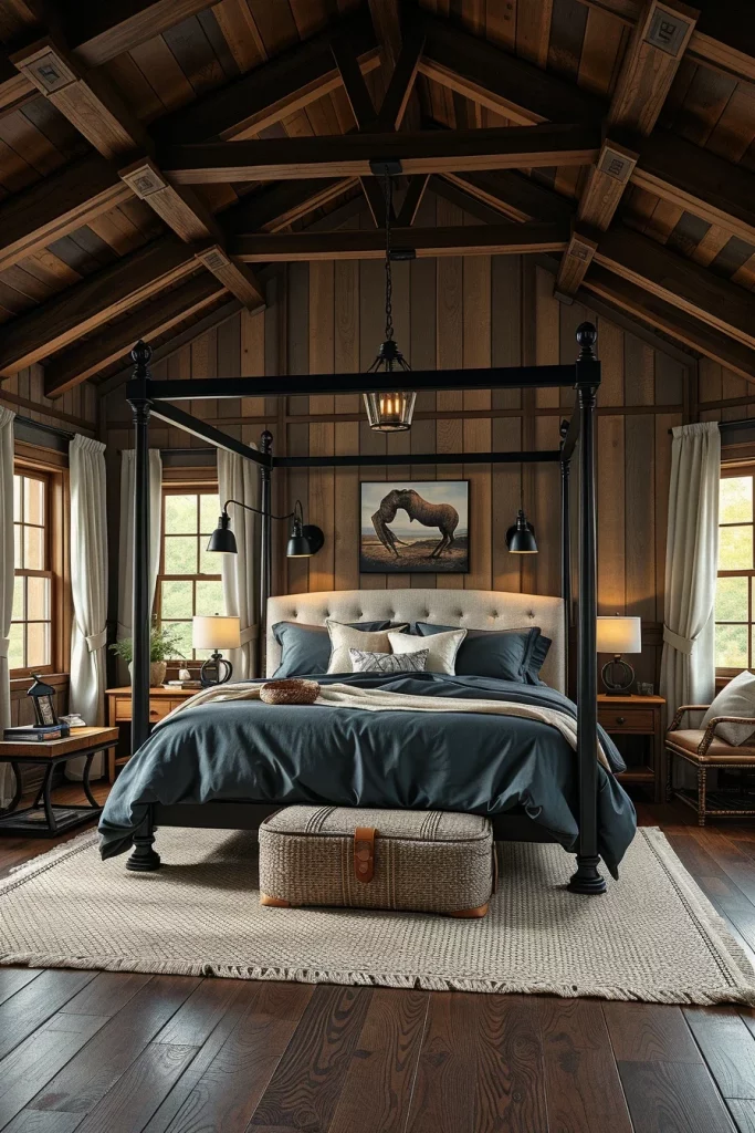 60 Cozy Farmhouse Barndominium Bedroom Decor Ideas For A Warm Rustic Retreat