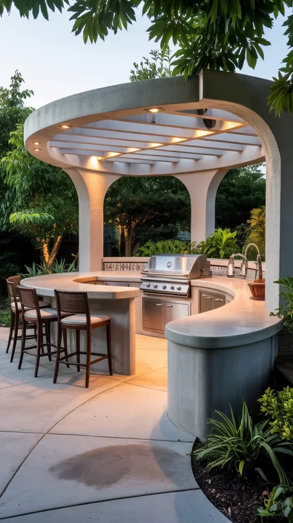 59 Curved Patio Ideas 2026 For Stylish Modern Outdoor Living
