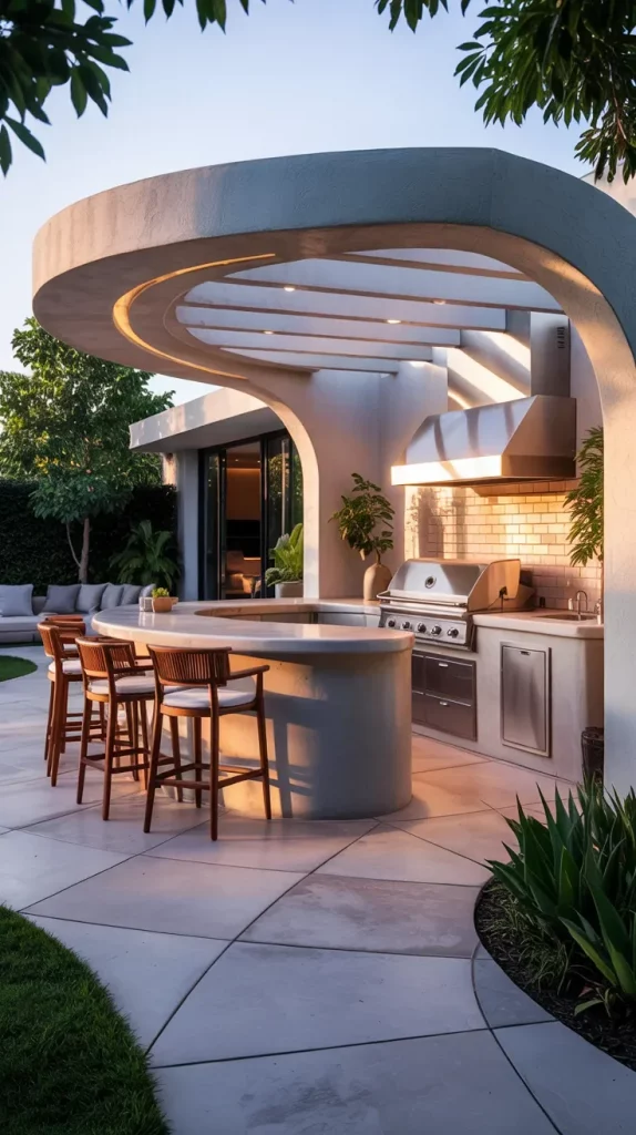 59 Curved Patio Ideas 2026 For Stylish Modern Outdoor Living