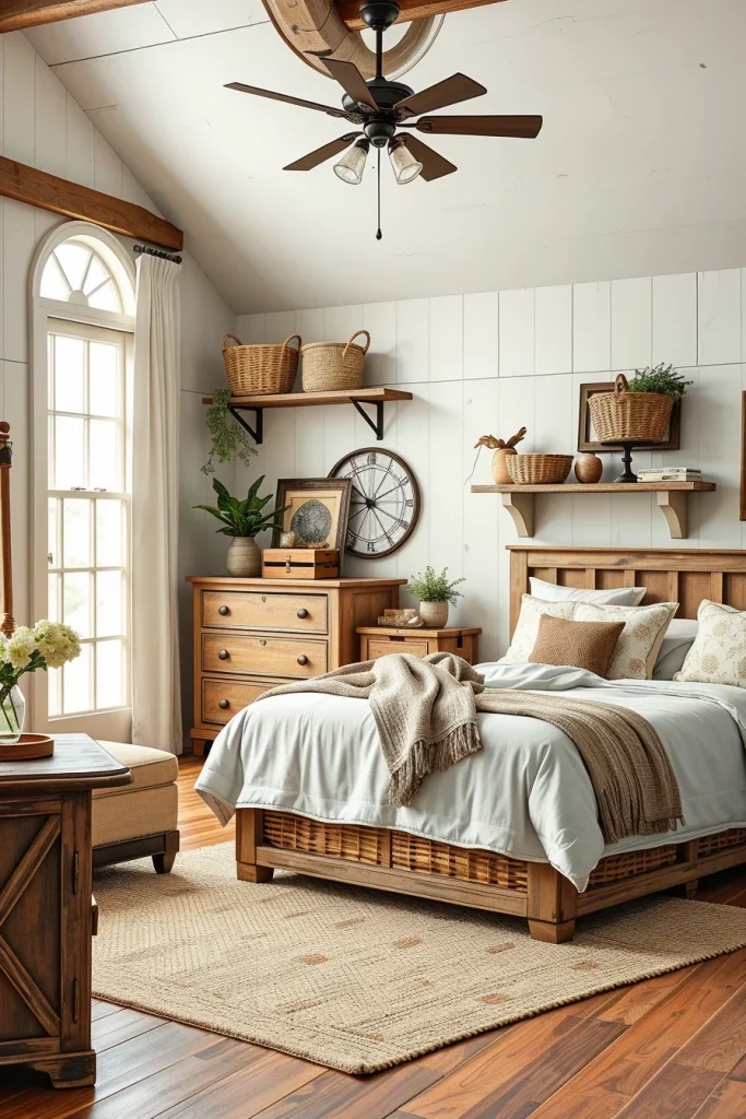 60 Cozy Farmhouse Barndominium Bedroom Decor Ideas For A Warm Rustic Retreat