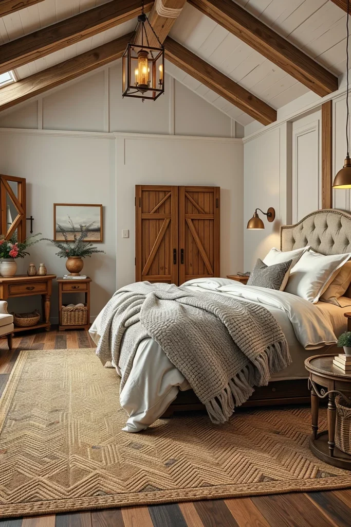 60 Cozy Farmhouse Barndominium Bedroom Decor Ideas For A Warm Rustic Retreat