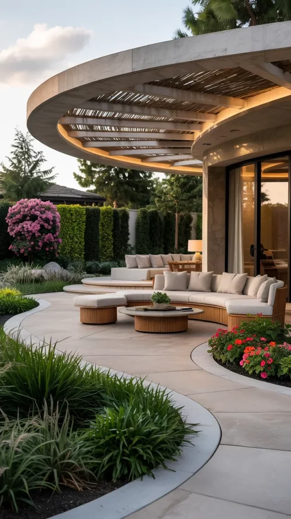 59 Curved Patio Ideas 2026 For Stylish Modern Outdoor Living