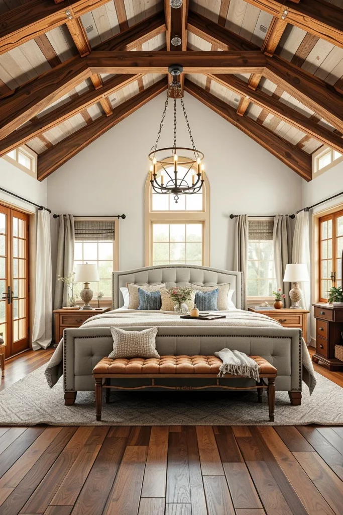 60 Cozy Farmhouse Barndominium Bedroom Decor Ideas For A Warm Rustic Retreat