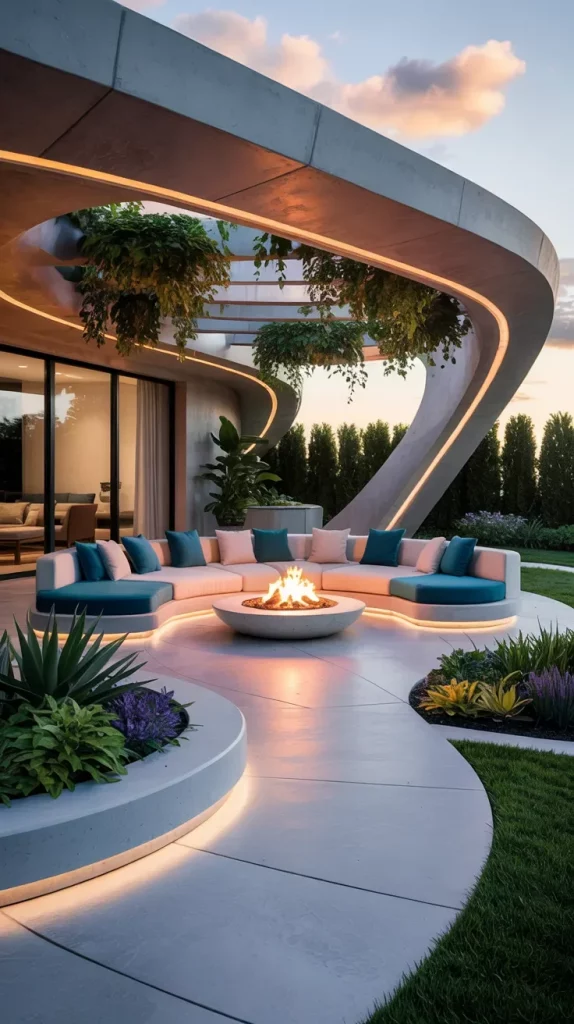59 Curved Patio Ideas 2026 For Stylish Modern Outdoor Living