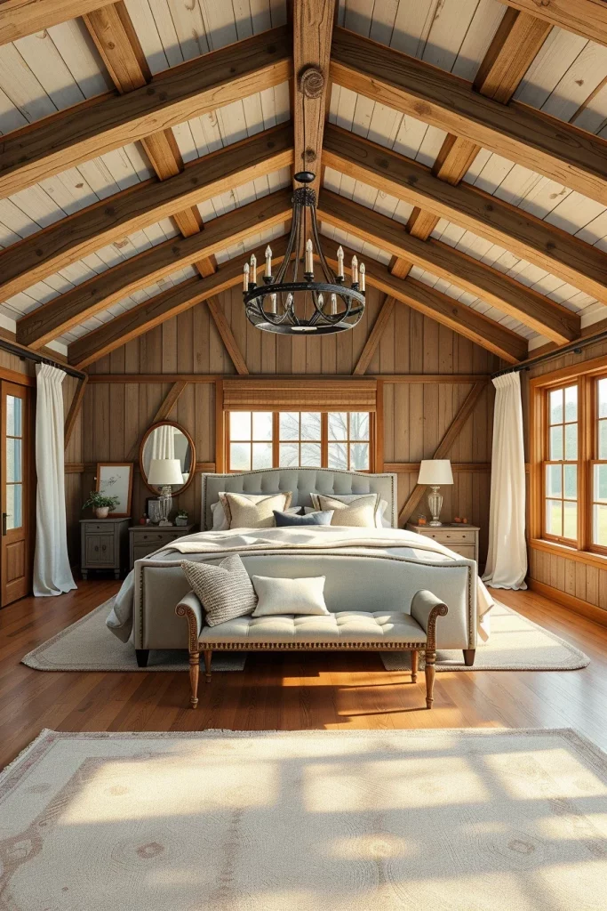 60 Cozy Farmhouse Barndominium Bedroom Decor Ideas For A Warm Rustic Retreat