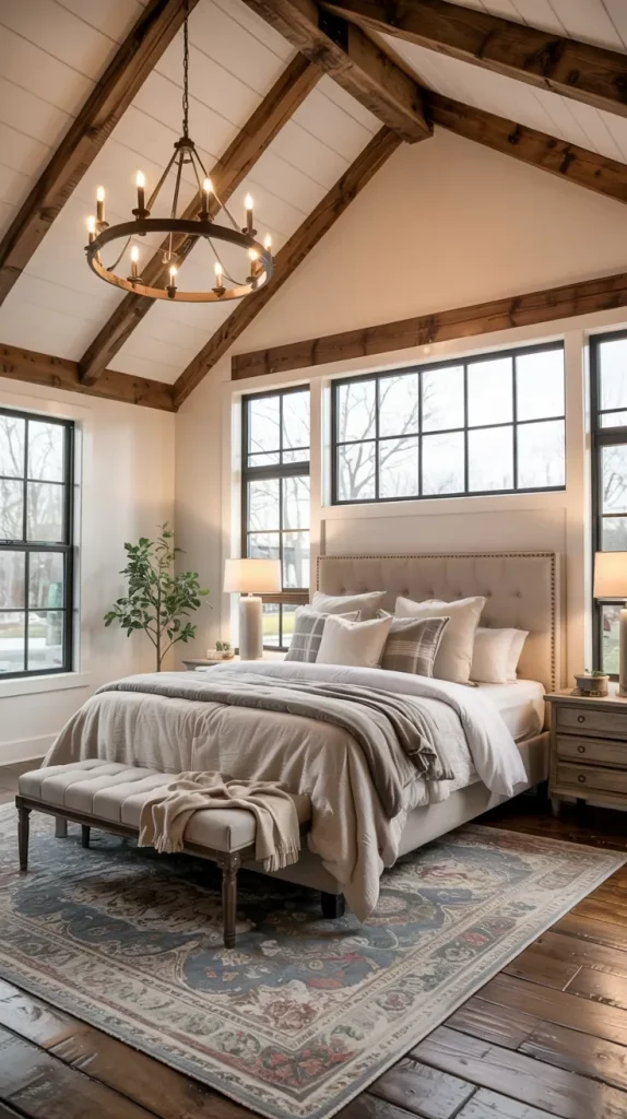 60 Cozy Farmhouse Barndominium Bedroom Decor Ideas For A Warm Rustic Retreat