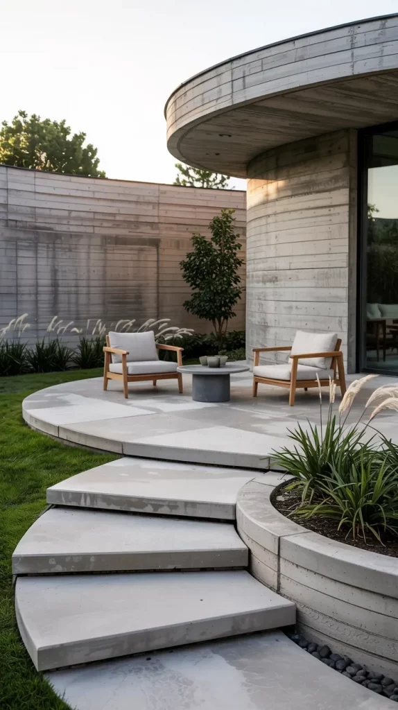 59 Curved Patio Ideas 2026 For Stylish Modern Outdoor Living