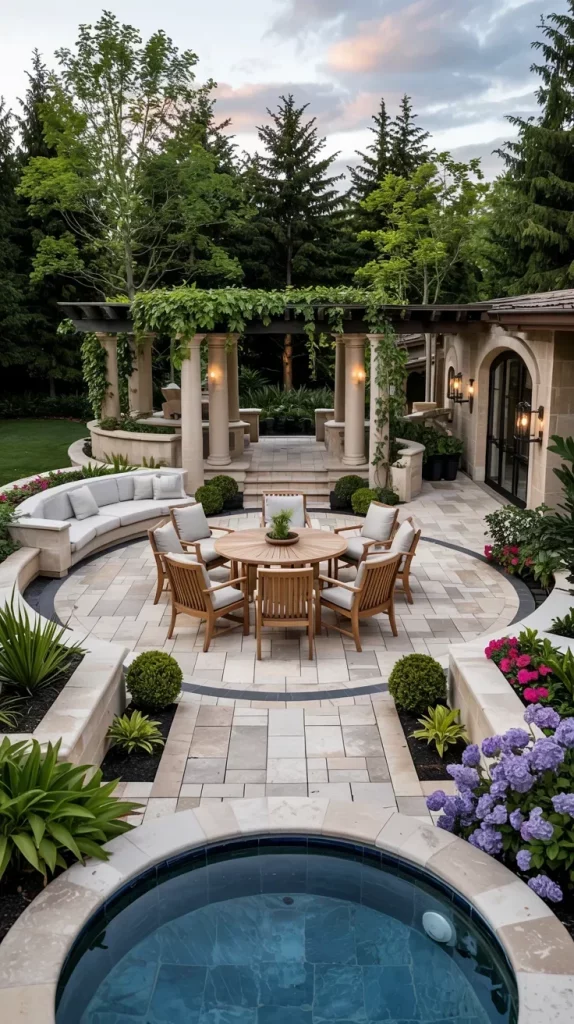 57 Circular Patio Ideas 2026 for Stylish Modern Outdoor Living