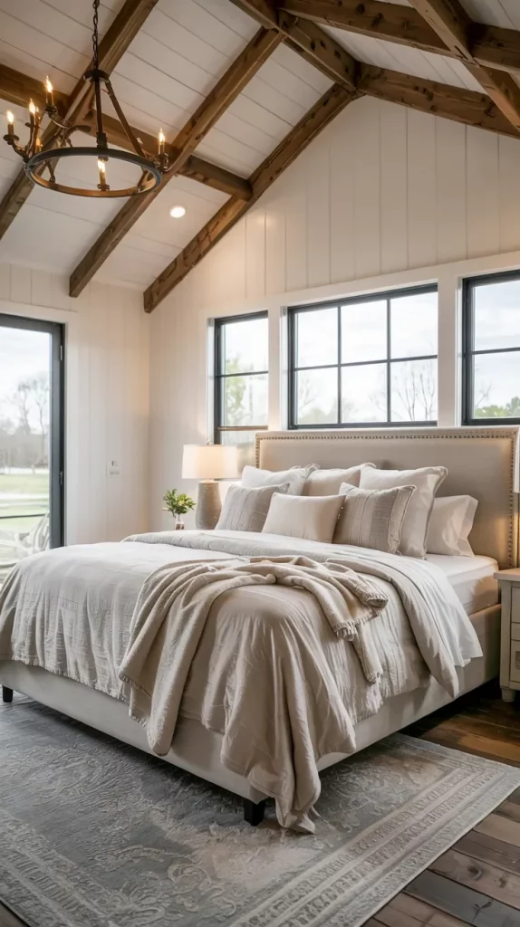 60 Cozy Farmhouse Barndominium Bedroom Decor Ideas For A Warm Rustic Retreat