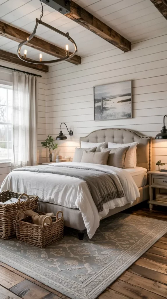 60 Cozy Farmhouse Barndominium Bedroom Decor Ideas For A Warm Rustic Retreat