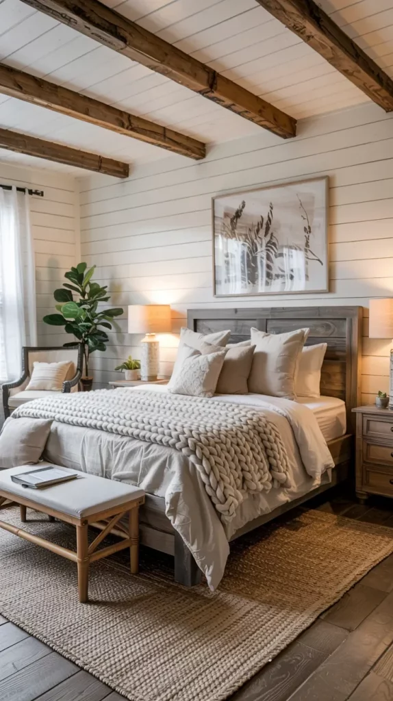 60 Cozy Farmhouse Barndominium Bedroom Decor Ideas For A Warm Rustic Retreat