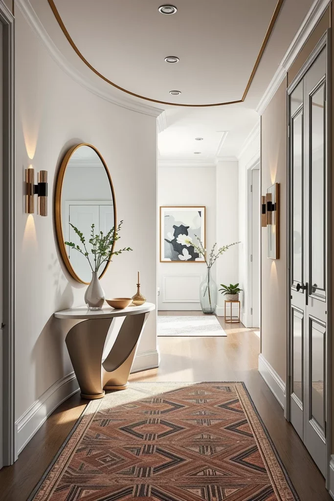 53 Curved Furniture Small Hallway Design Ideas For A Stylish And Space-Saving Entryway