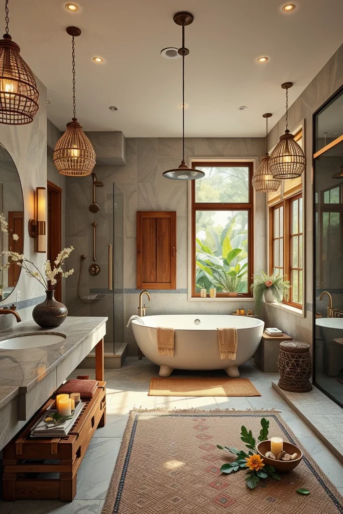54 Modern Afrohemian Bathroom Decor Ideas For A Stylish And Relaxing Space