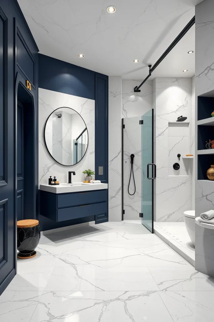 57 Navy Blue Bathroom Decor Ideas For A Stylish And Luxurious Space