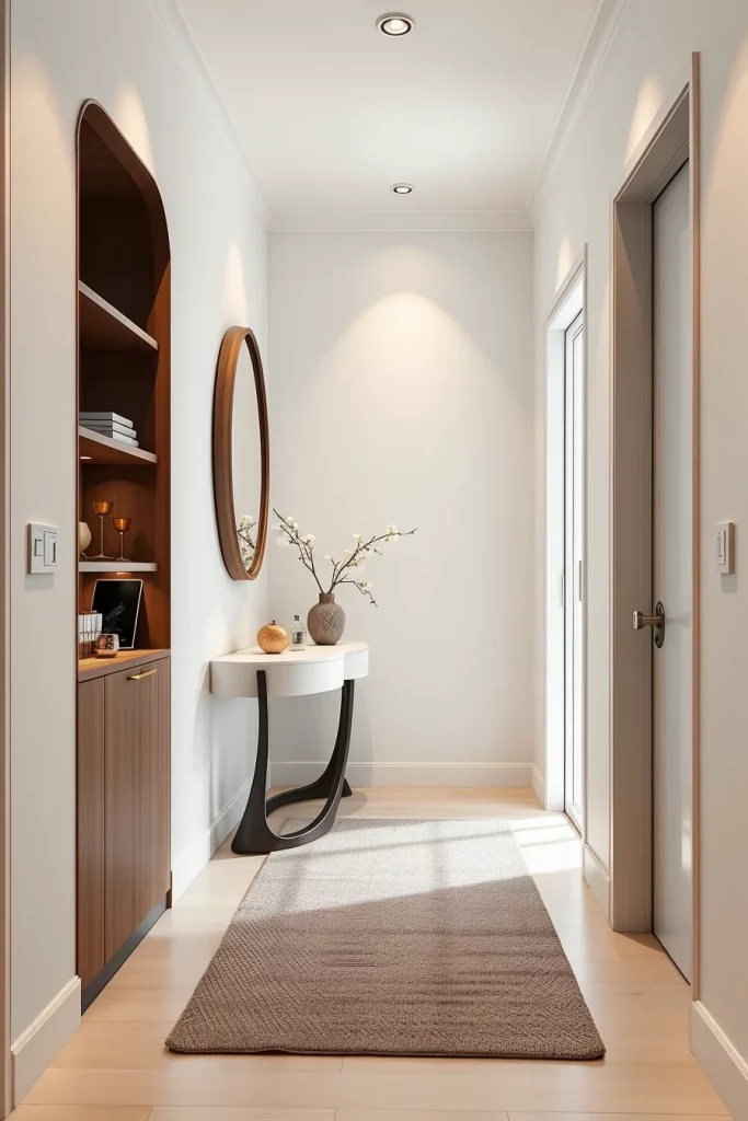 53 Curved Furniture Small Hallway Design Ideas For A Stylish And Space-Saving Entryway