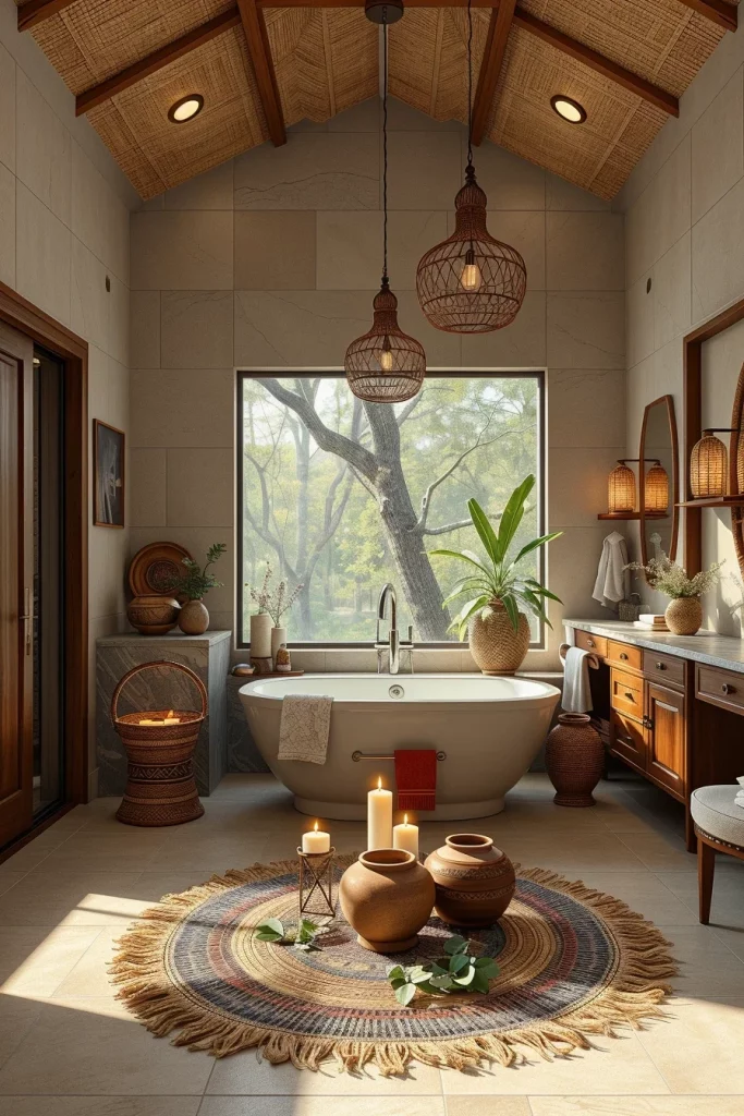 54 Modern Afrohemian Bathroom Decor Ideas For A Stylish And Relaxing Space