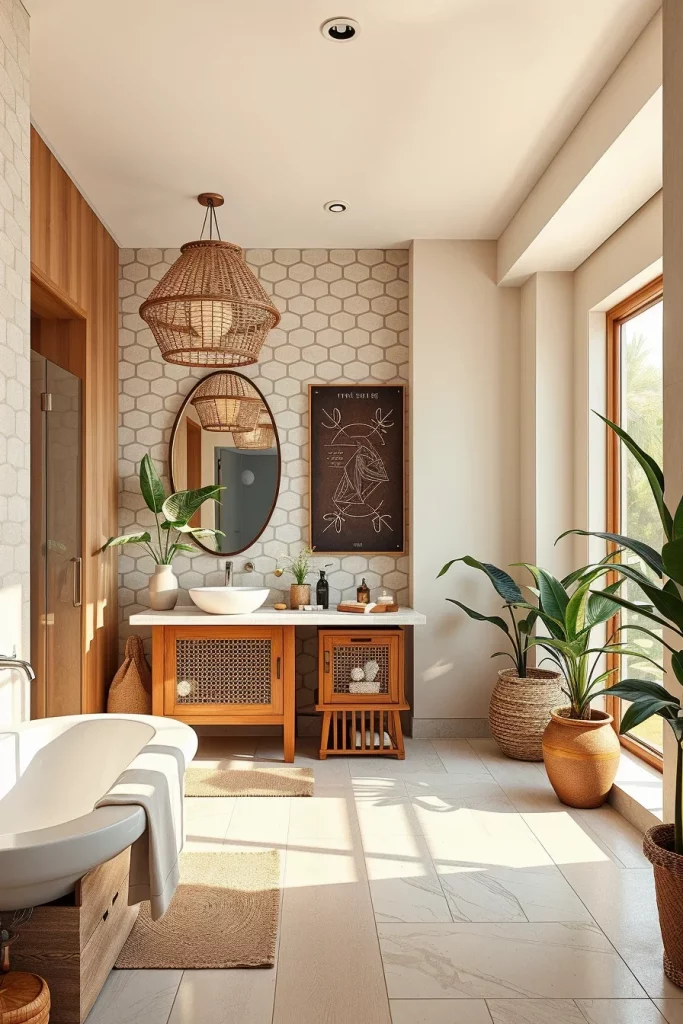 54 Modern Afrohemian Bathroom Decor Ideas For A Stylish And Relaxing Space
