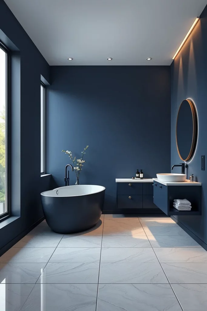 57 Navy Blue Bathroom Decor Ideas For A Stylish And Luxurious Space