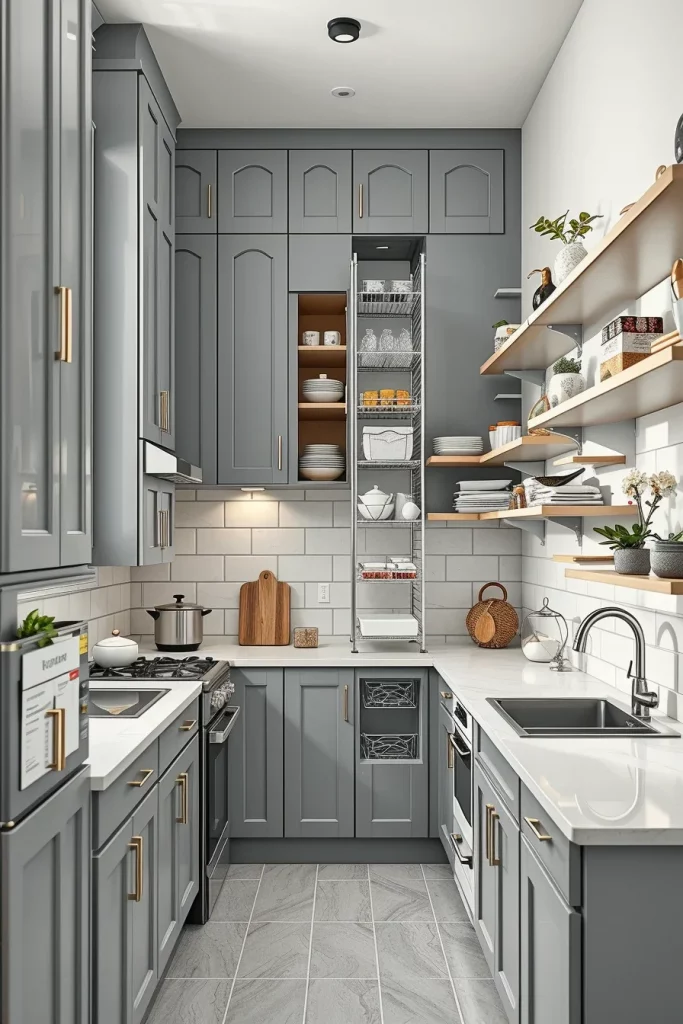 56 Gray White Kitchen Organization Ideas For A Stylish And Clutter-Free Space