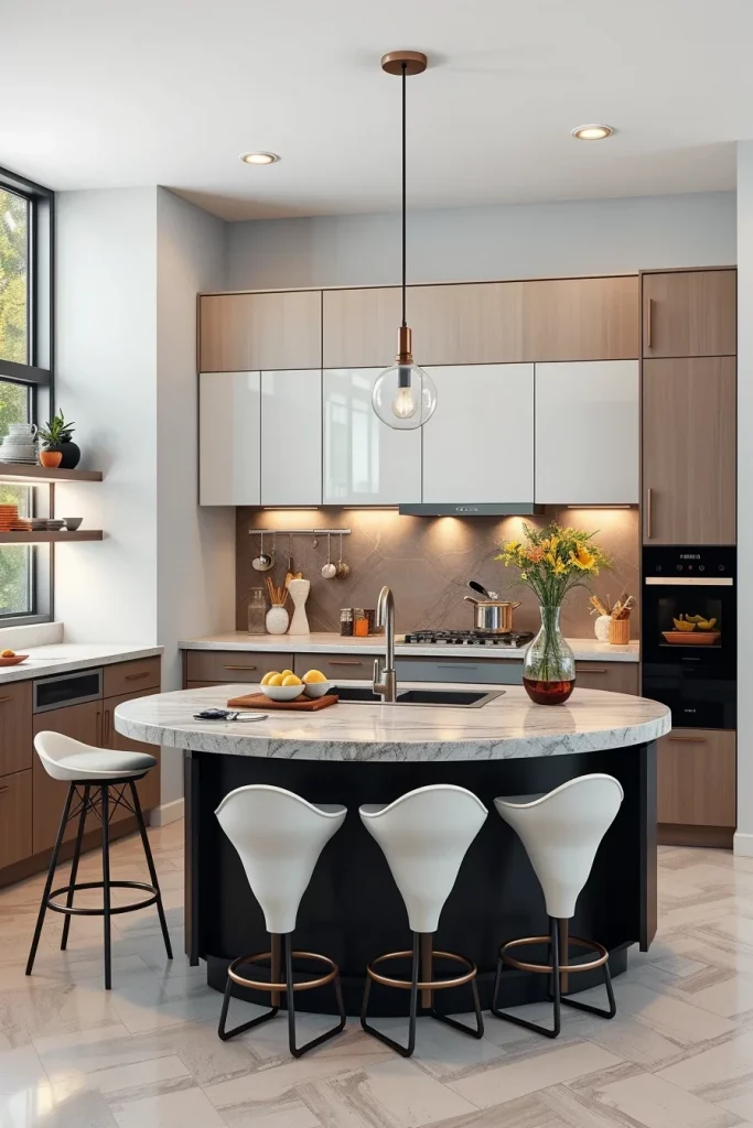 57 Curved Furniture Small Kitchen Design Ideas For A Stylish And Space-Saving Home
