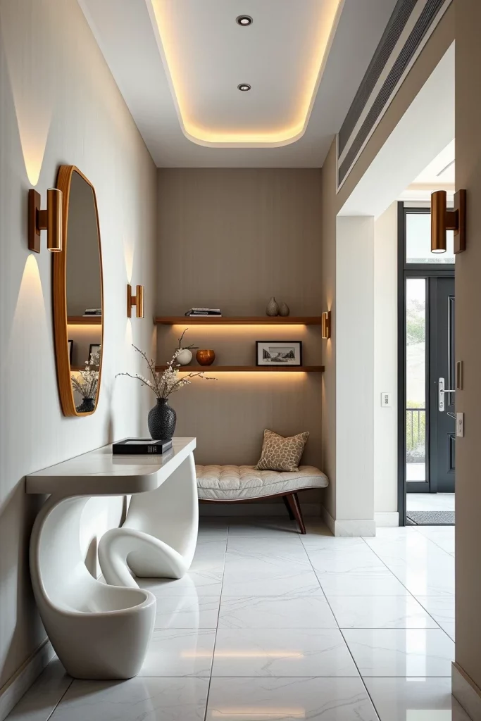 53 Curved Furniture Small Hallway Design Ideas For A Stylish And Space-Saving Entryway