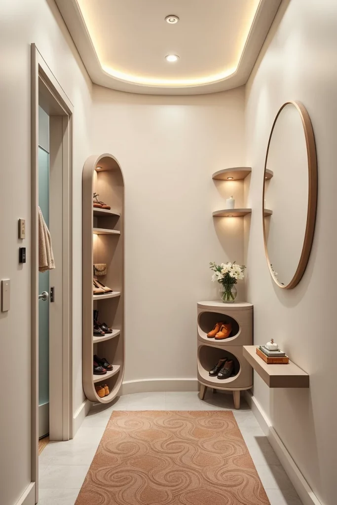 53 Curved Furniture Small Hallway Design Ideas For A Stylish And Space-Saving Entryway