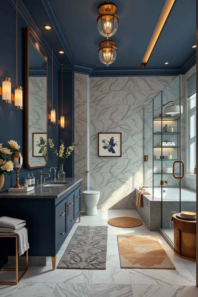 57 Navy Blue Bathroom Decor Ideas For A Stylish And Luxurious Space