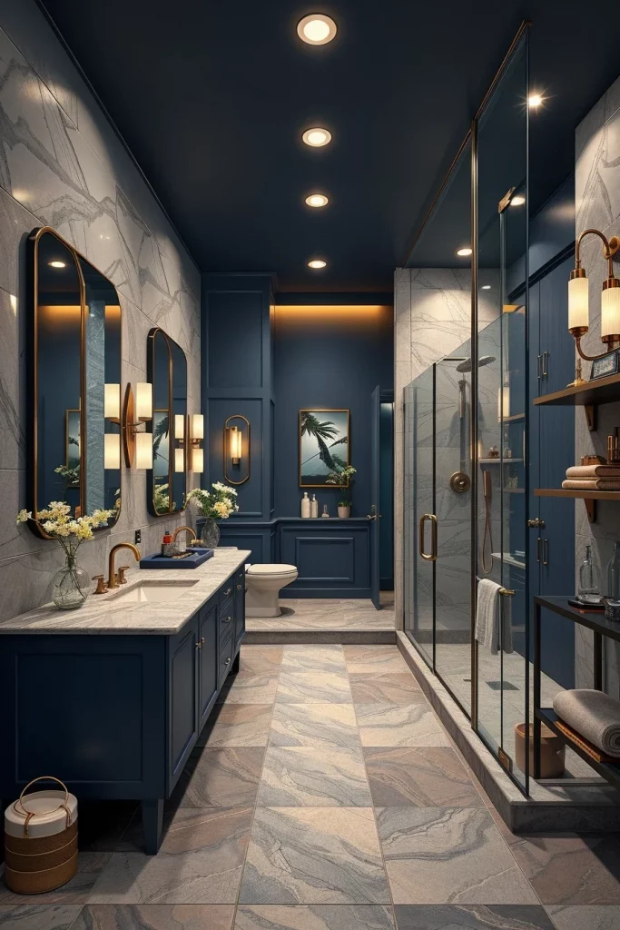 57 Navy Blue Bathroom Decor Ideas For A Stylish And Luxurious Space