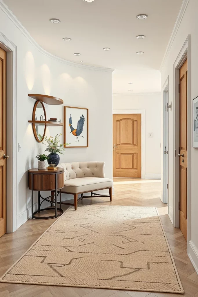 53 Curved Furniture Small Hallway Design Ideas For A Stylish And Space-Saving Entryway