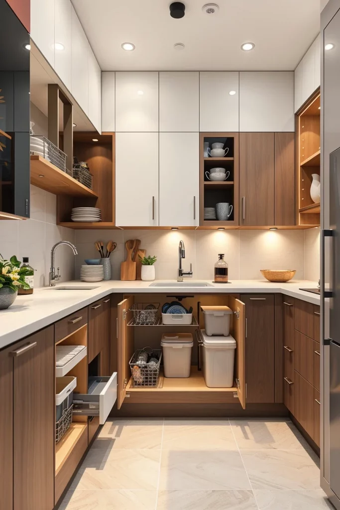 54 Compact Kitchen Design With Smart Storage Ideas For Stylish Small Spaces