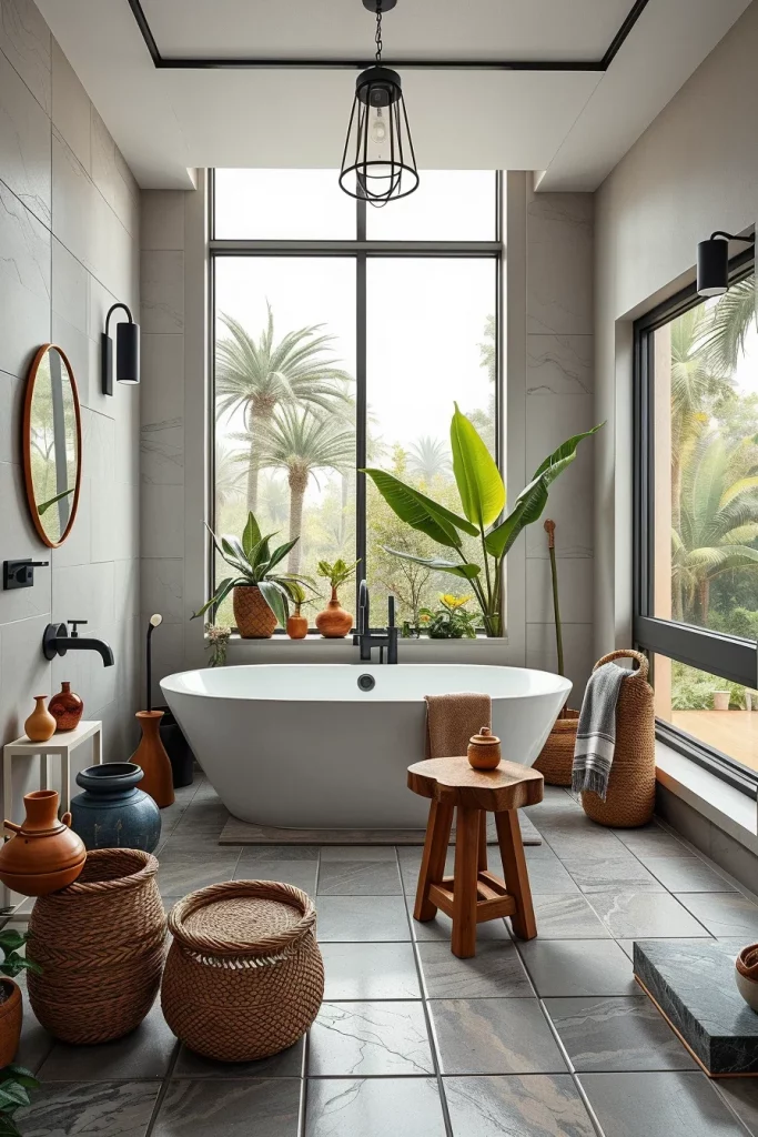 54 Modern Afrohemian Bathroom Decor Ideas For A Stylish And Relaxing Space