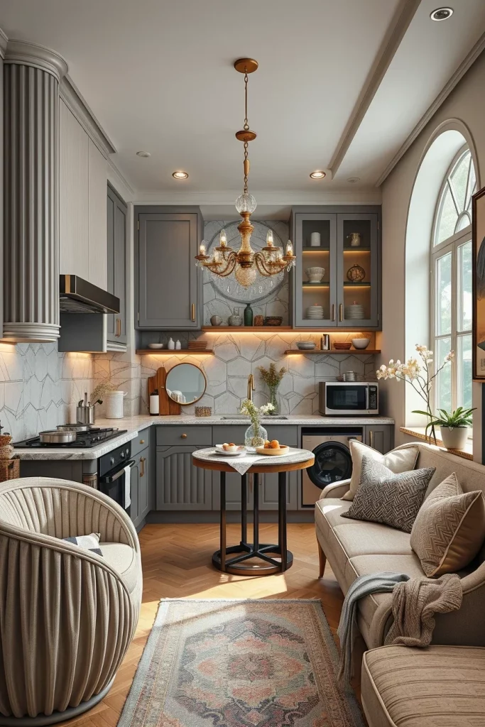 57 Curved Furniture Small Kitchen Design Ideas For A Stylish And Space-Saving Home