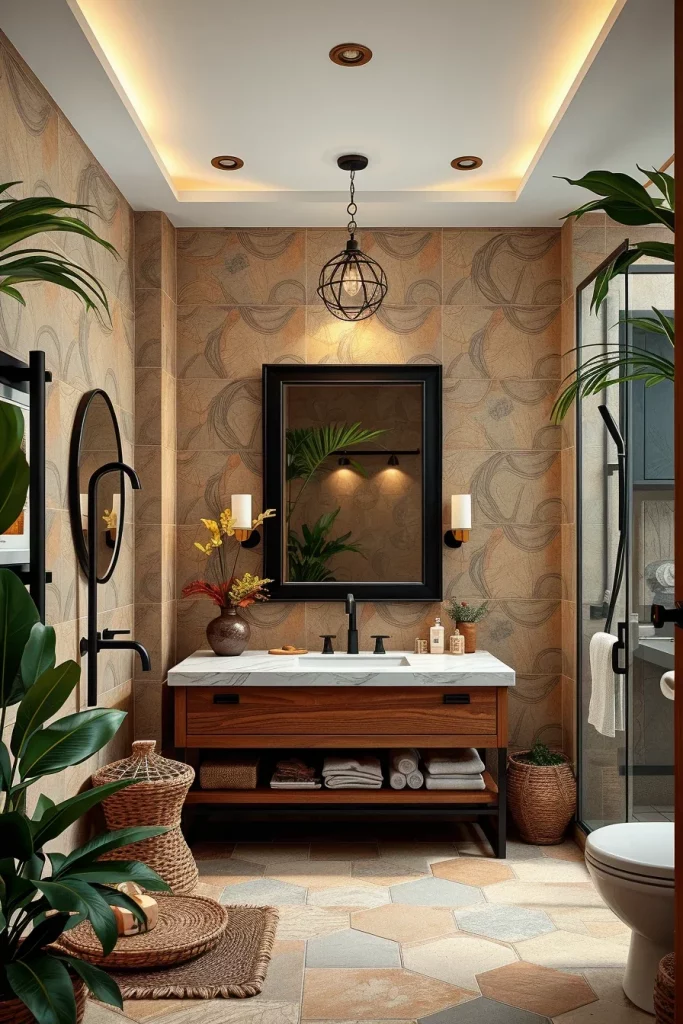 54 Modern Afrohemian Bathroom Decor Ideas For A Stylish And Relaxing Space