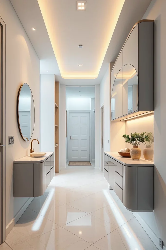 53 Curved Furniture Small Hallway Design Ideas For A Stylish And Space-Saving Entryway