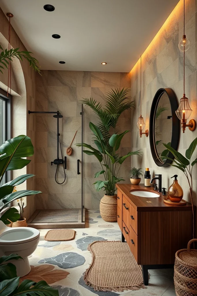 54 Modern Afrohemian Bathroom Decor Ideas For A Stylish And Relaxing Space