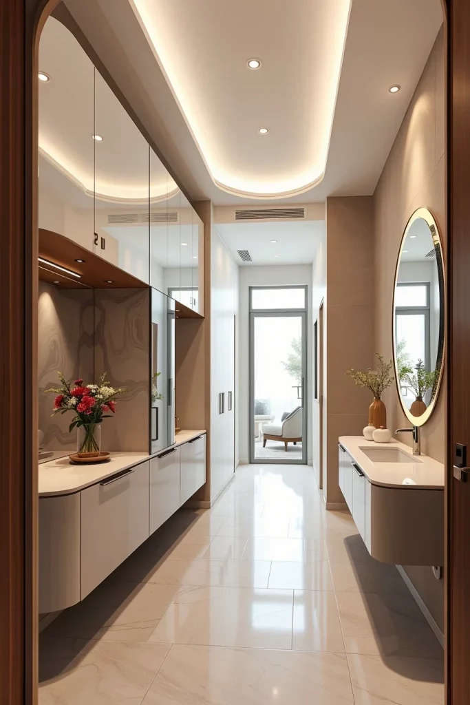 53 Curved Furniture Small Hallway Design Ideas For A Stylish And Space-Saving Entryway
