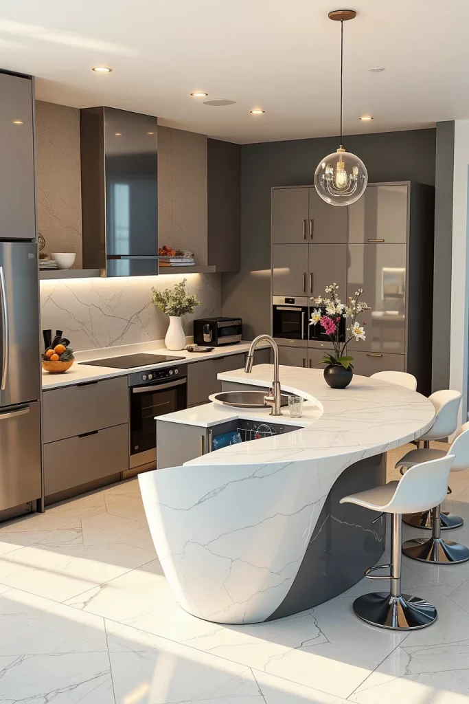 57 Curved Furniture Small Kitchen Design Ideas For A Stylish And Space-Saving Home