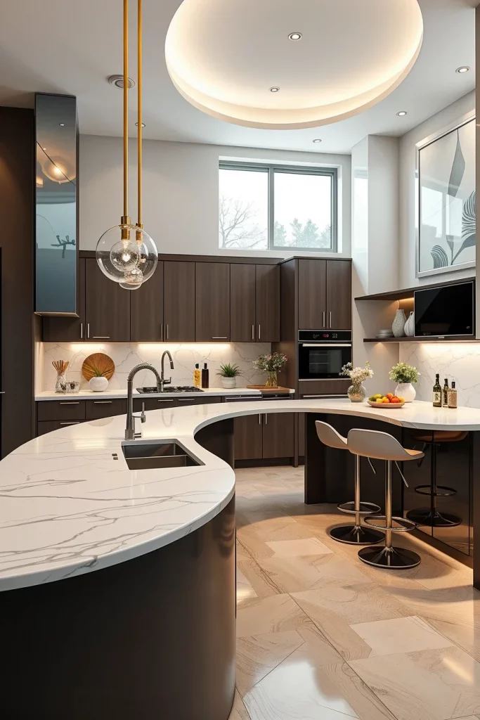 57 Curved Furniture Small Kitchen Design Ideas For A Stylish And Space-Saving Home