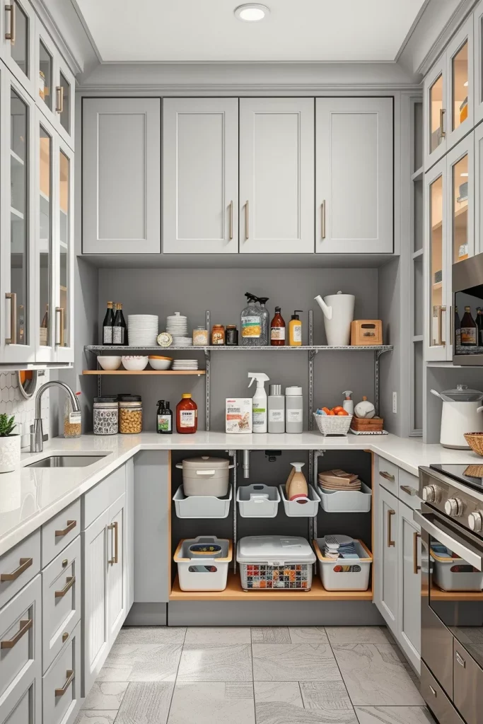 56 Gray White Kitchen Organization Ideas For A Stylish And Clutter-Free Space