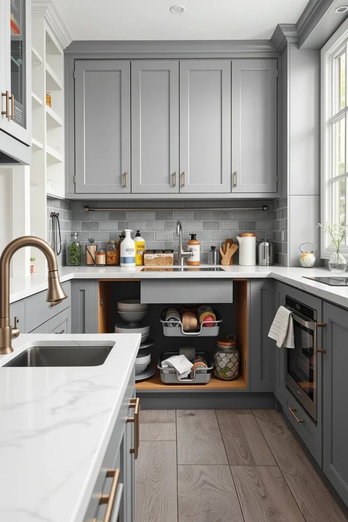 56 Gray White Kitchen Organization Ideas For A Stylish And Clutter-Free Space