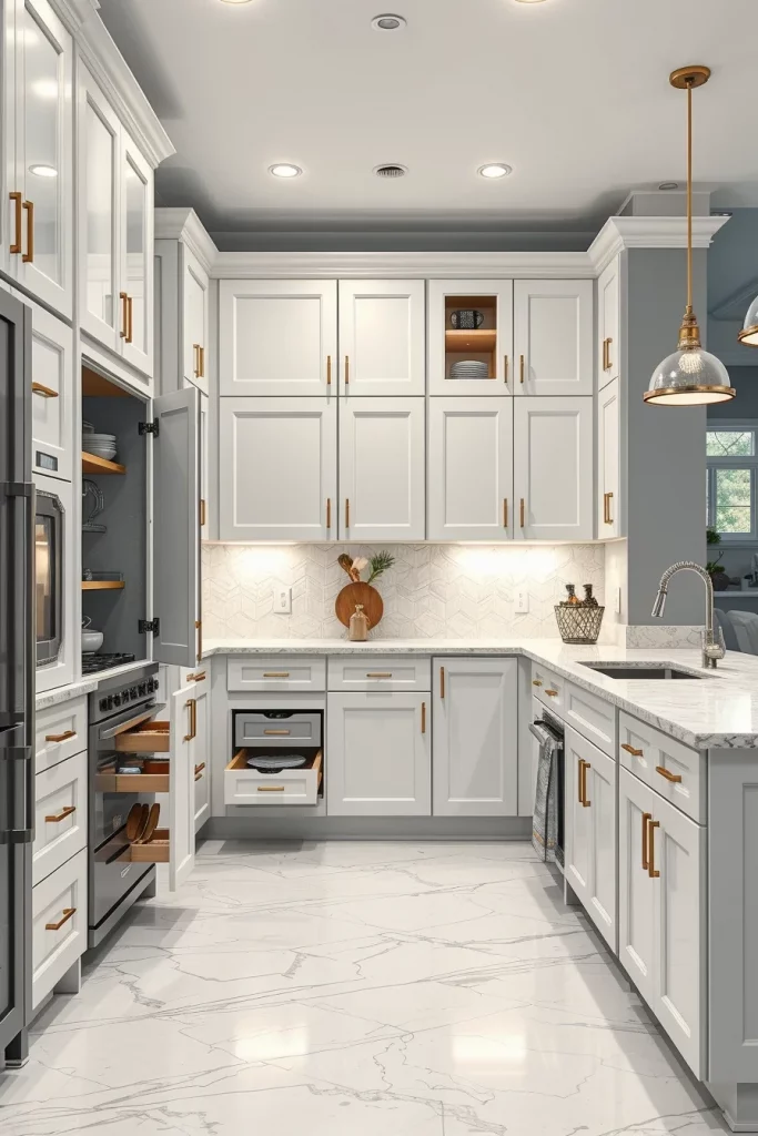 56 Gray White Kitchen Organization Ideas For A Stylish And Clutter-Free Space