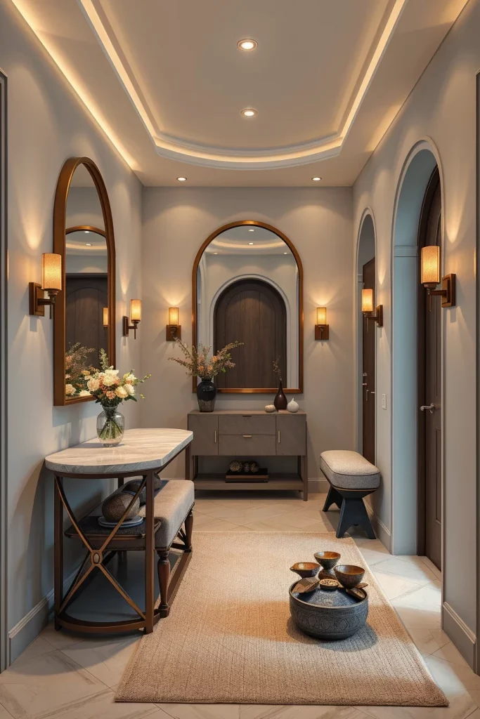 53 Curved Furniture Small Hallway Design Ideas For A Stylish And Space-Saving Entryway